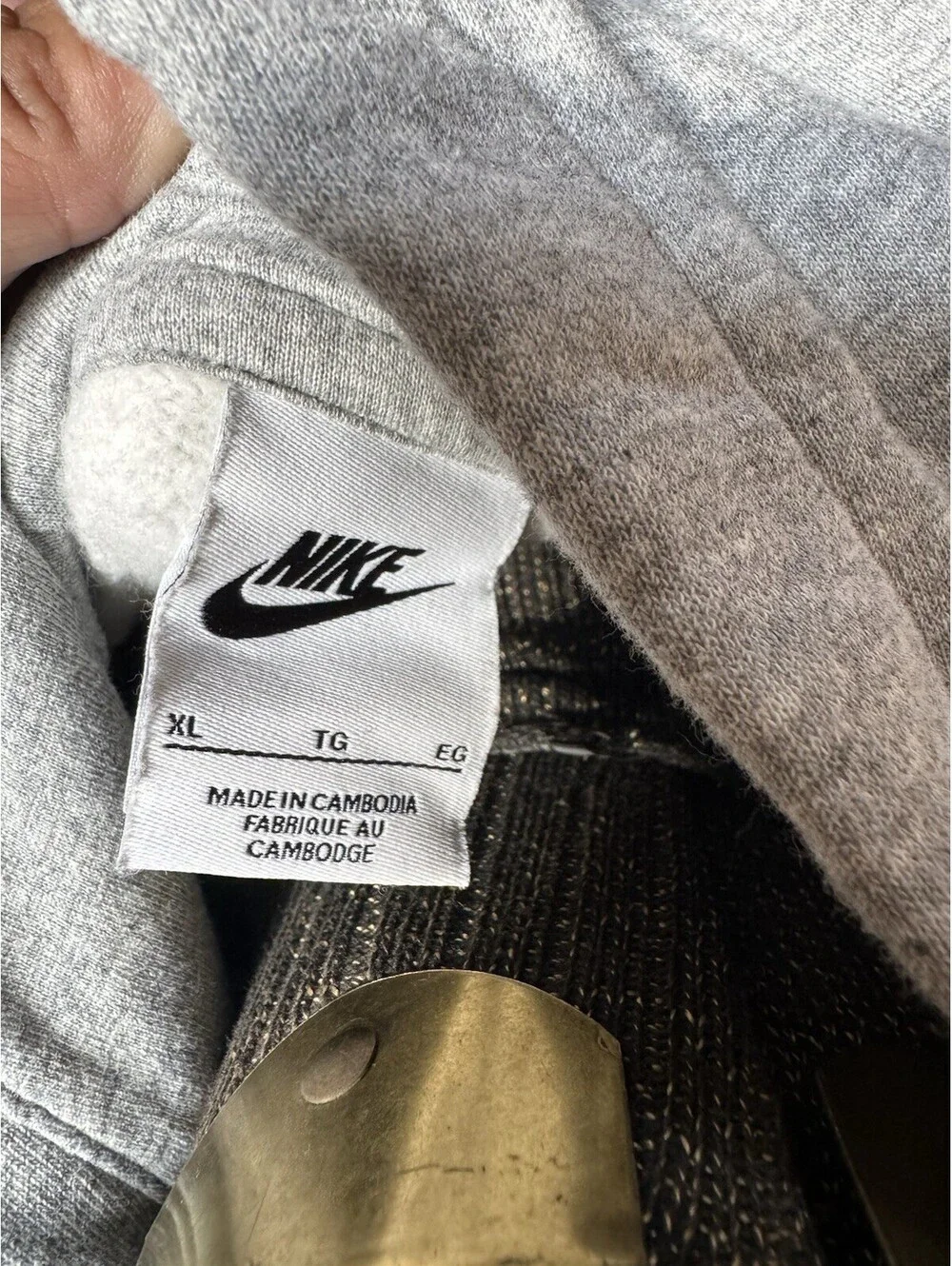 Nike Men's Pull Over Hoodie, Size L - Charcoal Heather/Anthracite/White